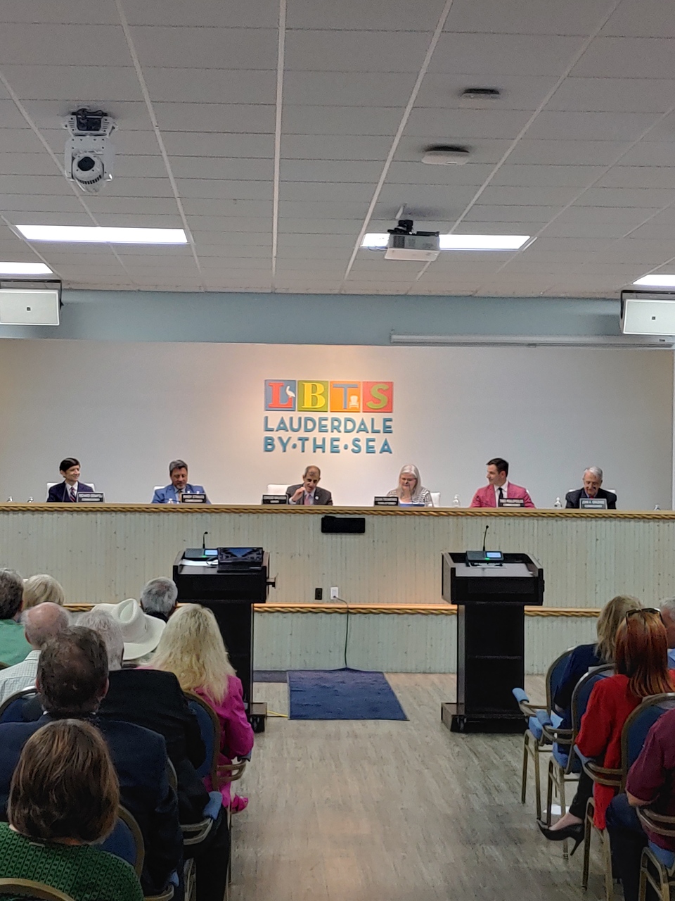 Newly elected Republicans take their seats; beginning Mayor Ed Malkoon Center, Richard DeNapoli far left (No pun intended), and John Graziano far right. VICTORY for Broward